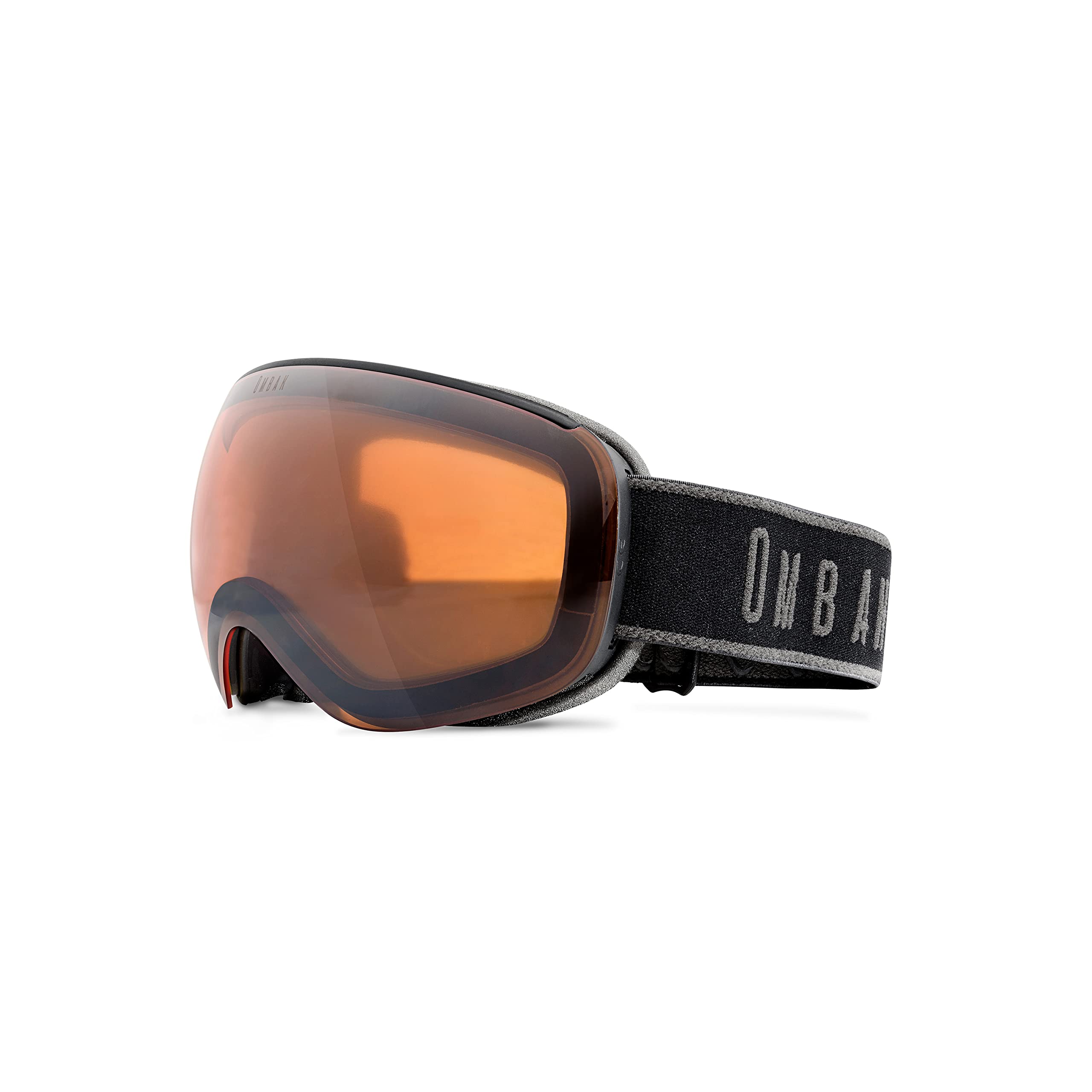 Ombak Ski Goggles - Sunset Black Frame & Orange Lense - Ski/Snowboard Goggles for Men, Women & Youth - Magnetic interchangeable lens system