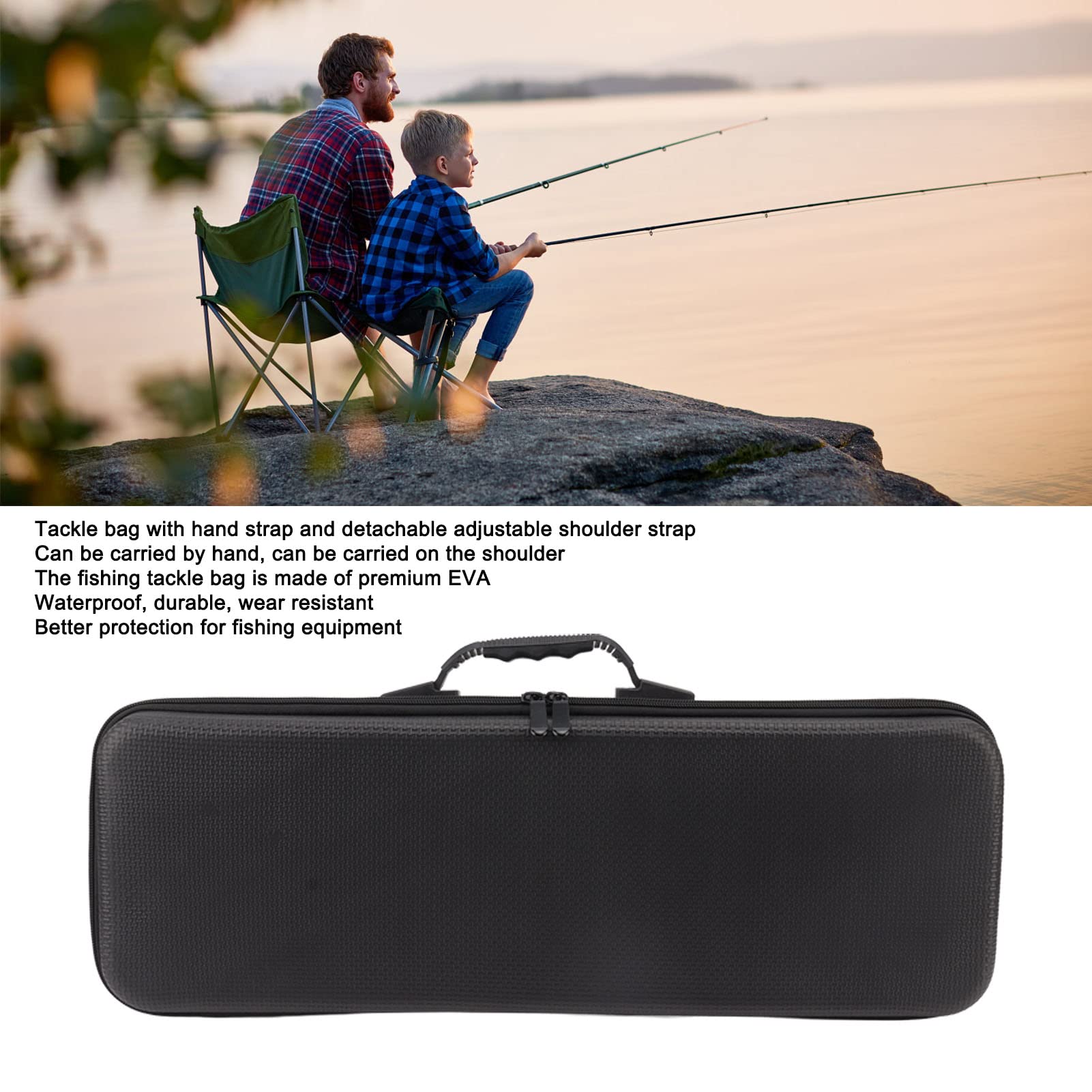 RiToEasysports Fishing Tackle Storage Bag, Lightweight Waterproof Multifunctional Fishing Tool Bag with Shoulder Straps Fishing Rod and Its Accessories