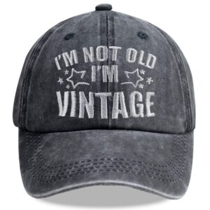 retirement gifts for women men, i'm not old i'm vintage hat, retired baseball cap gifts for birthday retirees senior dad grandma grandpa dad mom