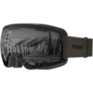 retrospec zenith ski goggles for men and women over glasses, uv protection, anti-fog, scratch resistant snow goggles for skiing and snowboarding