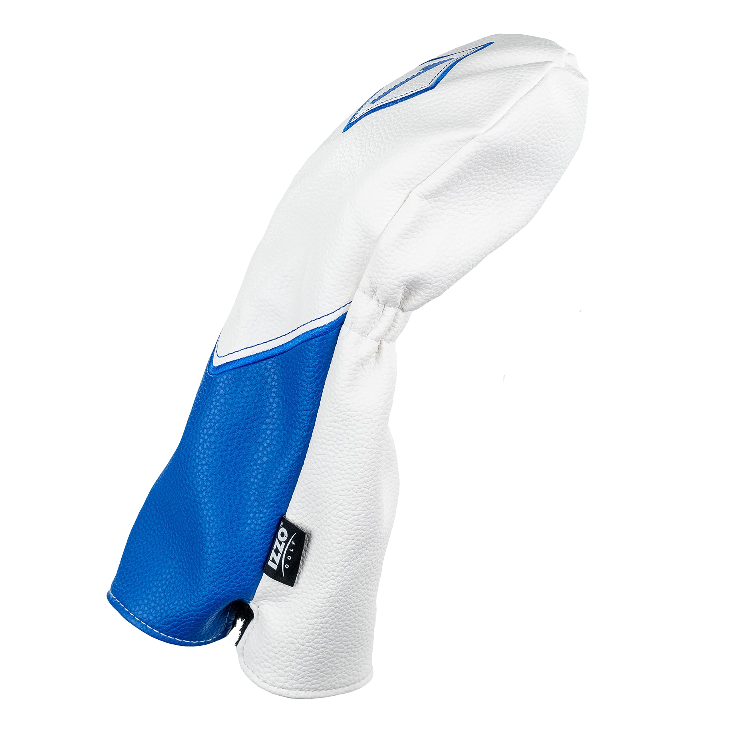 IZZO Golf Premium Driver Headcover White/Blue - Durable PU Leather Golf Driver Headcover