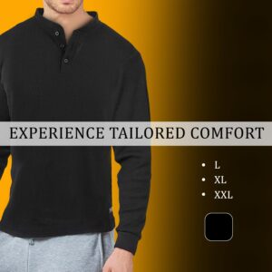 Men's Long Sleeve T Shirt - 2 Pack Thermal Henley Shirts for Men - Ultra Soft Long John Shirts for Men - Thermal Undershirt for Men - Long Sleeve Shirt Pack