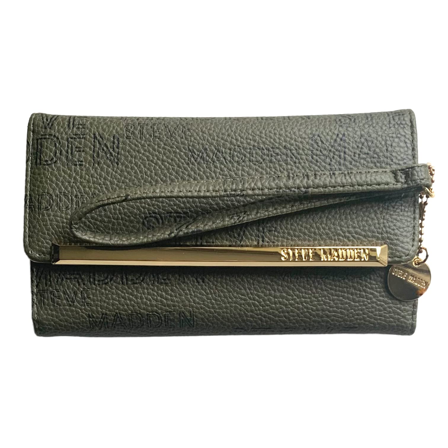 Steve Madden LOGOBAR TRIFOLD Wallet Wristlet (OLIVE)