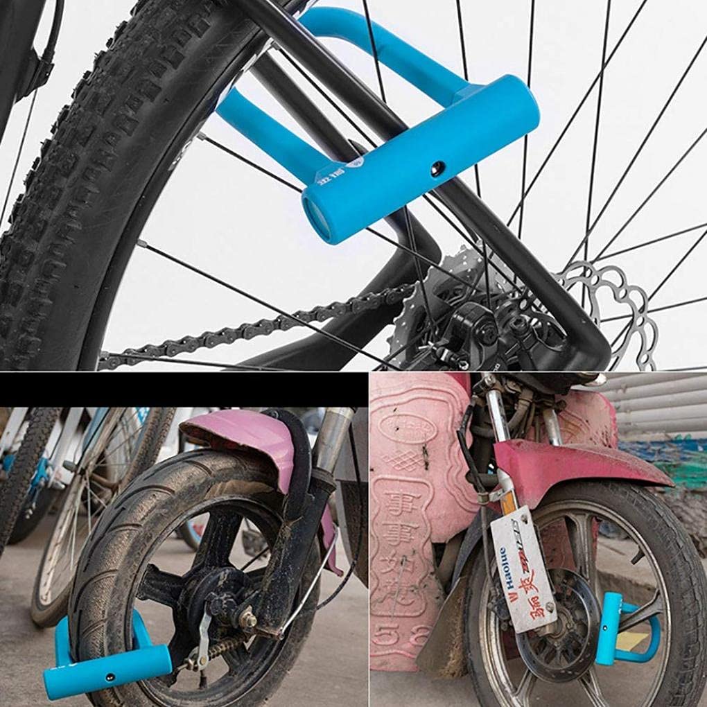 MGUOTP Anti-Theft Road Mountain Bike Lock Cycling U-Locks Bicycle Lock Double Open for Locking Your Bike Up Safely, Blue, One Size (Color : Blue, Size : One Size)