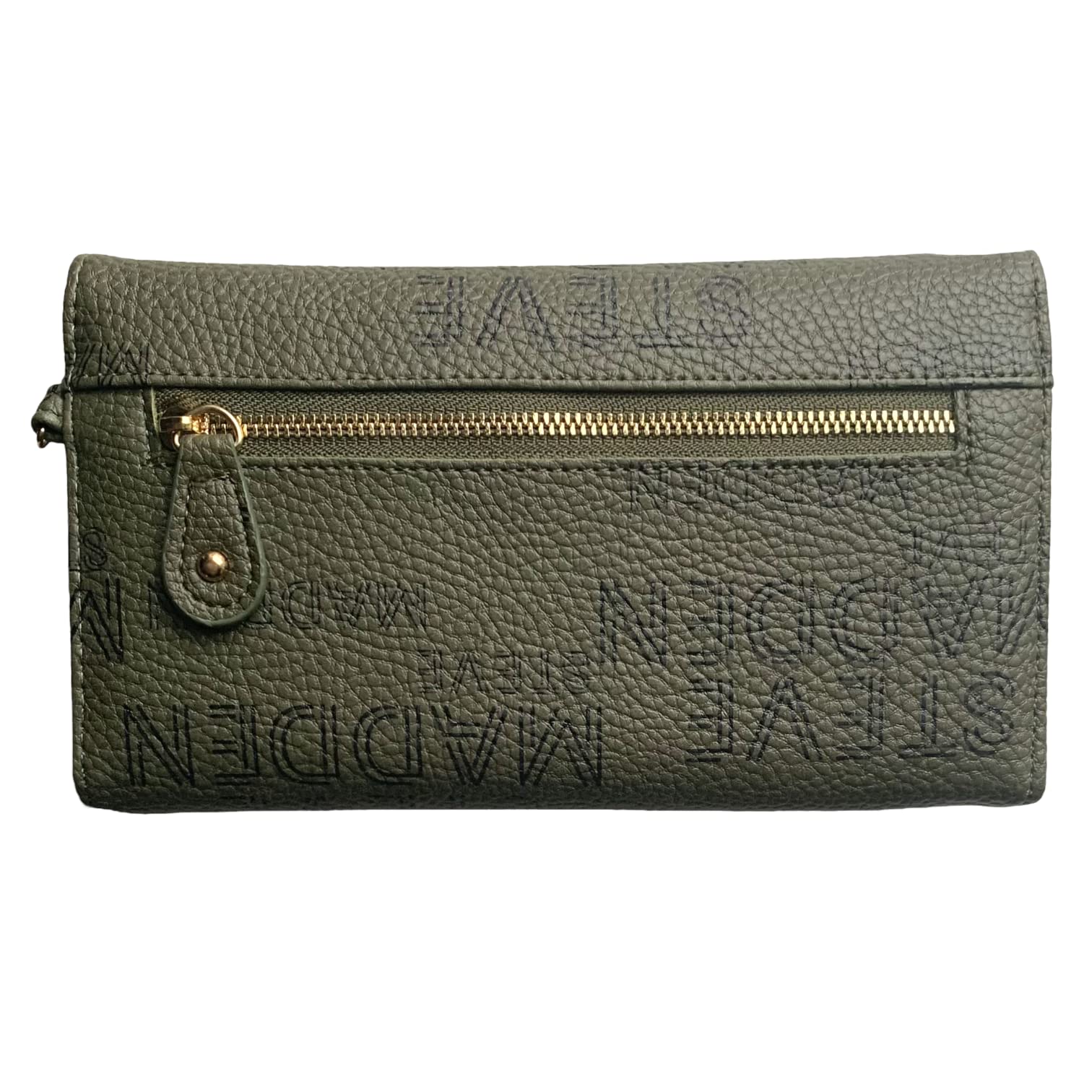 Steve Madden LOGOBAR TRIFOLD Wallet Wristlet (OLIVE)