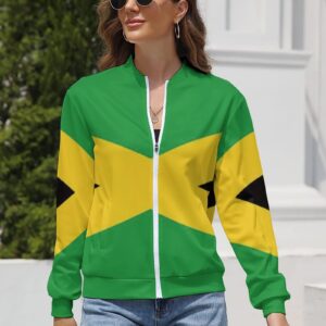 AMRANDOM Women Fall Jacket Thin Hooded Sweater (Jamaican Flag print) Casual essential Hoodie Girls Pullover Tops Long Sleeve Sweat shirts