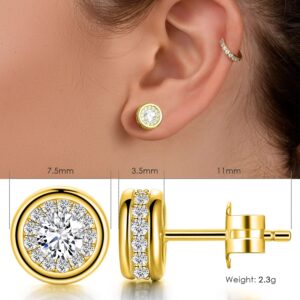 MISSLAN 18K Gold Earrings, Stud Earrings for Women,Jewelry for Women, Cubic Diamond Earrings for Women, Mothers day gifts from daughter The Best Gifts for Mom Women Wife Mother Daughter Friend Her on Birthday Anniversary Valentine’s and Mother’s Day, Hypo