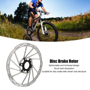 Bike Disc Brake Rotor, 203mm Disc Brake Rotor with Center Lock Adapter, Disc Brake Conversion Accessories Parts for Road Bike Mountain Bike for Disc Brake Hub with Center Lock