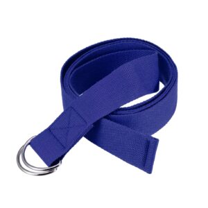 uxcell yoga strap-6ft long stretch band with 2 durable d-ring for yoga pilates stretch workout, blue