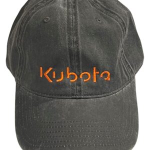 NanoHawk Kubota Tractor Hat Orange/Cap 2071 Adjustable - Quality Embroidered, Stonewashed Grey