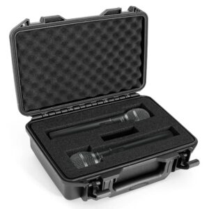 toribio wireless microphone case, hard carrying case with customizable foam, portable storage case, ip67 waterproof anti-fall box, equipment protector case for travel outing, 11.6"x8.1"x4", black