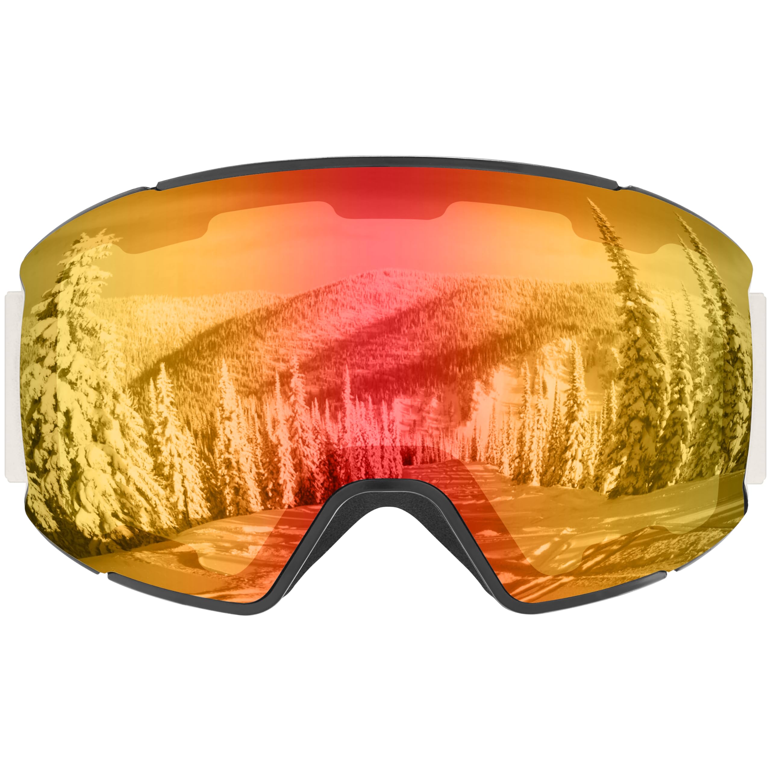 Retrospec Zenith Ski Goggles for Men and Women Over Glasses, UV Protection, Anti-Fog, Scratch Resistant Snow Goggles for Skiing and Snowboarding