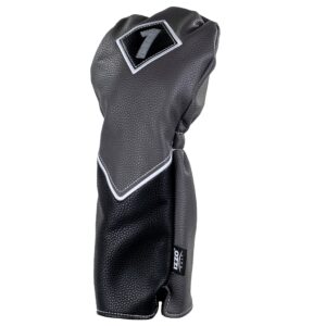 IZZO Golf Premium Driver Headcover Gray/Black - Durable PU Leather Golf Driver Headcover