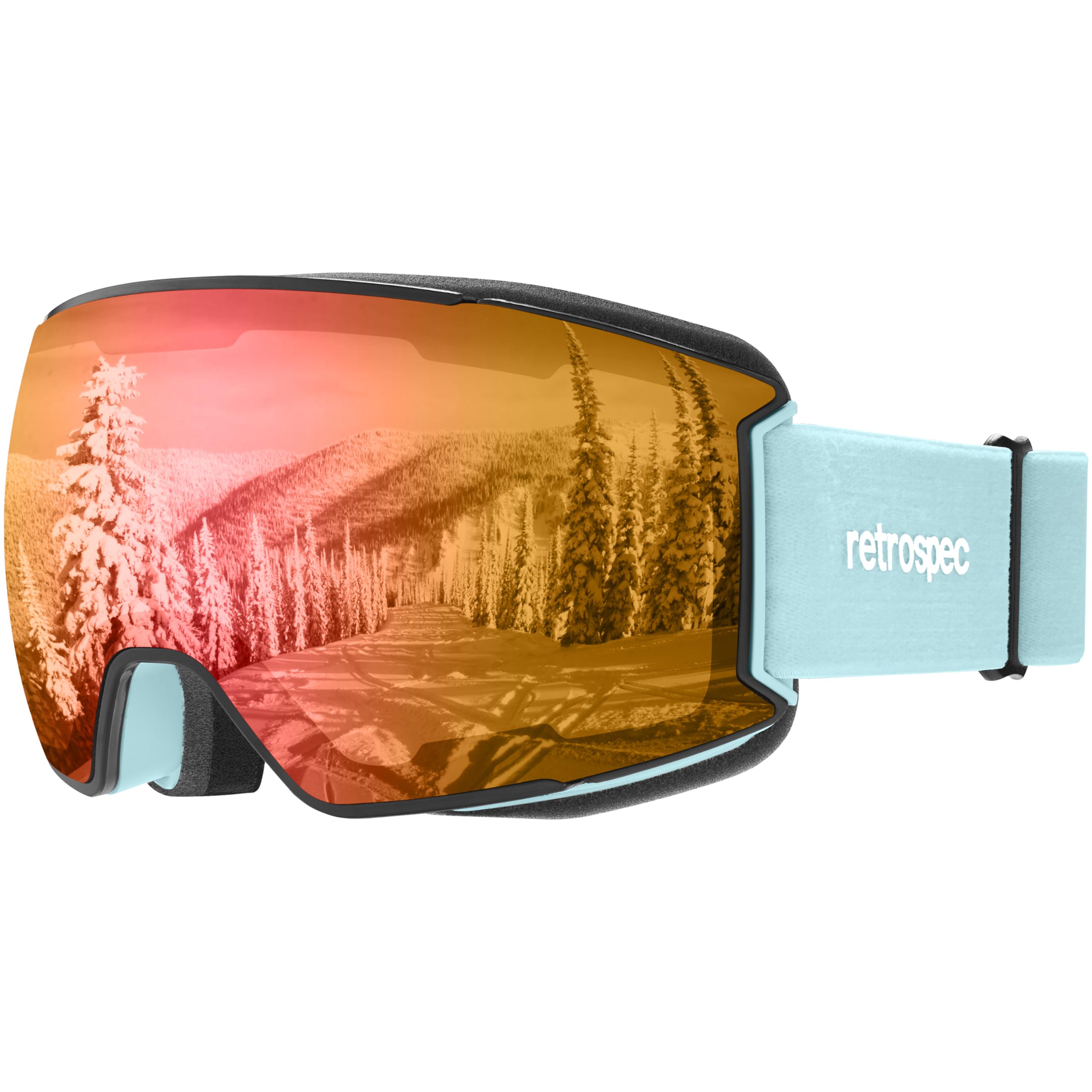 Retrospec Zenith Ski Goggles for Men and Women Over Glasses, UV Protection, Anti-Fog, Scratch Resistant Snow Goggles for Skiing and Snowboarding