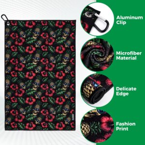 VIXYN Blade Putter Cover and Microfiber Towel Bundle Set (Pineapple Skull)