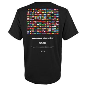 Umbro x AKOMPLICE World Peace Short Sleeve Tee, Black Beauty, X-Large