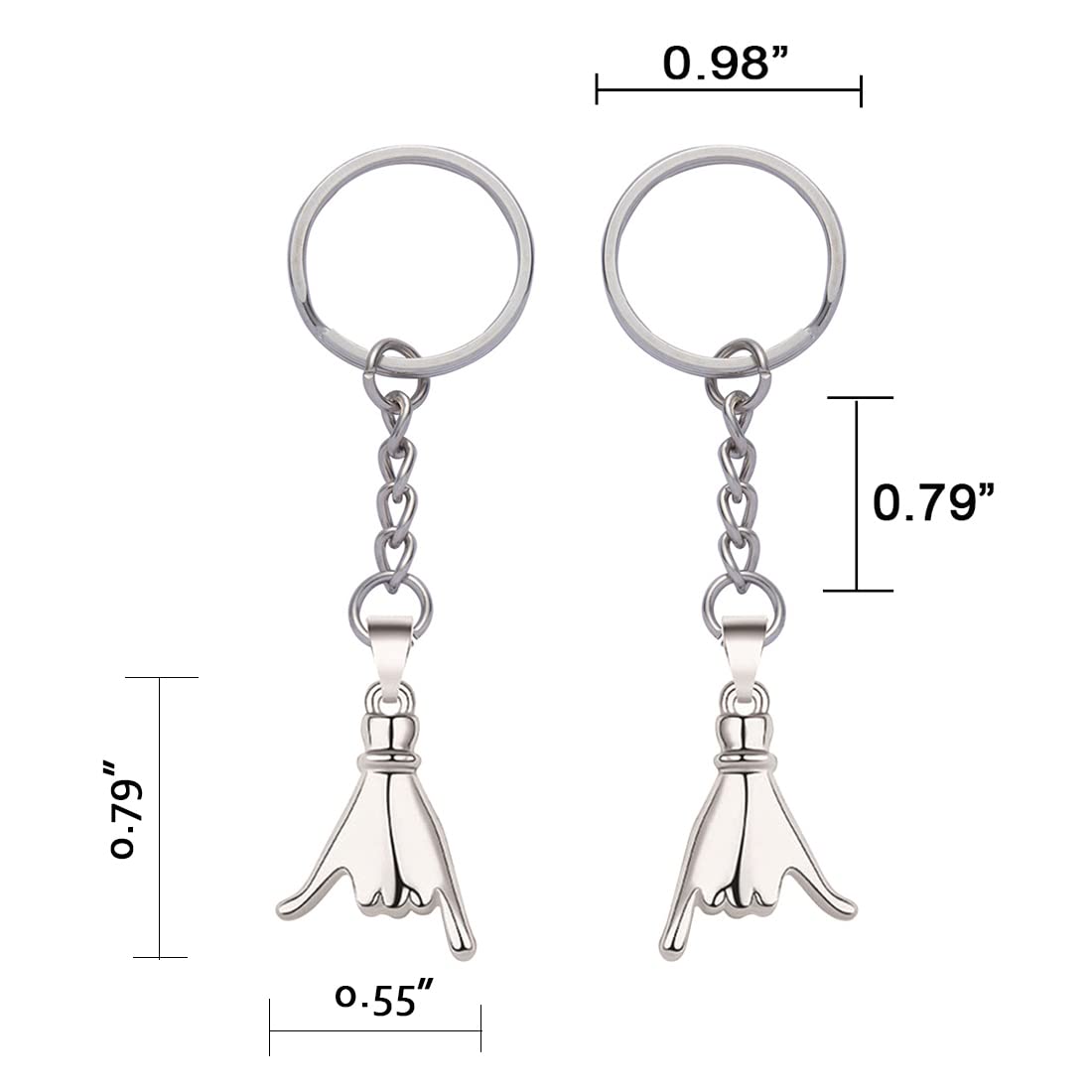 Meimimix 2Pcs Pinky Promise Keychain for Couple Matching BFF Best Friend Girlfriend Boyfriend Love Family Birthday Valentines Day Jewellery (Silver)