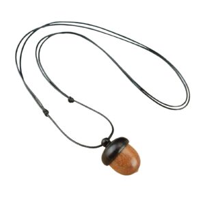 Harilla Screwable Ebony Acorn Necklace Pendant Jewelry Acorn, B