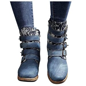 Womens Sandals, Ankle Boots for Women Low Heel Womens Flip Flop Boots Comfy Boots Orthopedic Booties Business Lightweight Boots Workout Shoes for Women Blue