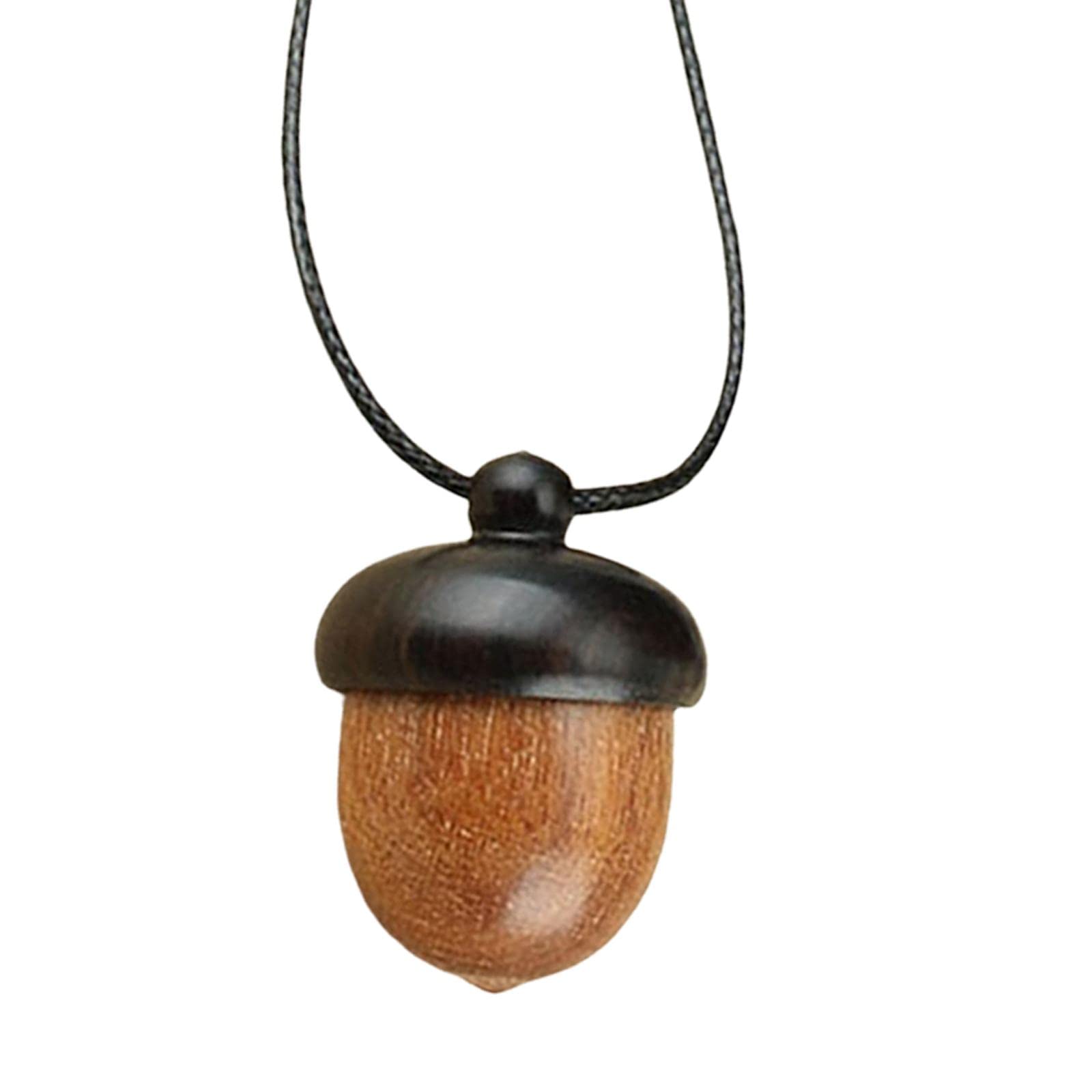 Harilla Screwable Ebony Acorn Necklace Pendant Jewelry Acorn, B