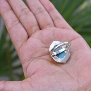 Rekha Gems Blue Copper Turquoise Ring-925 Sterling Silver Ring-Turquoise Jewelry- BTQ-35 (9 US)