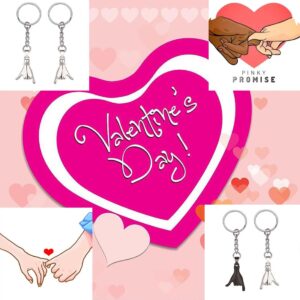 Meimimix 2Pcs Pinky Promise Keychain for Couple Matching BFF Best Friend Girlfriend Boyfriend Love Family Birthday Valentines Day Jewellery (Silver)