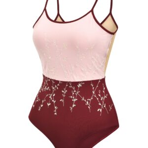 Dance Elite - Charmaine - Camisole Dance Leotard For Women. Leotards for Women Ballet and Dance (Wine, Adult S)