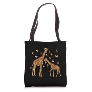 Giraffe Heart Giraffe Animal Lover Zoo Giraffe Tote Bag