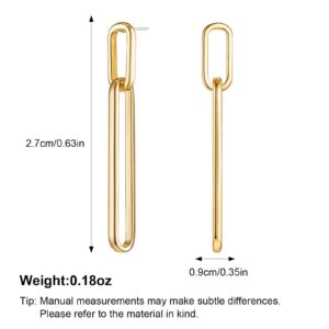 MUYAN Gold Long Geometric Drop Dangle Earrings for Women Trendy Long Paperclip Link Dangle Earrings Fashion Jewelry