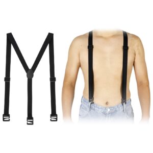 jenpen hidden suspenders for men invisible under the shirt suspenders adjustable undergarment suspenders men (45in-medium, black)