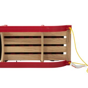 Superio Children Wooden Sled, Snow Sled for Toddlers, Kids Sleigh with Pull Ropes, Baby Sled, Red (Wooden Sled)