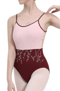 dance elite - charmaine - camisole dance leotard for women. leotards for women ballet and dance (wine, adult s)