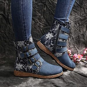 Womens Sandals, Ankle Boots for Women Low Heel Womens Flip Flop Boots Comfy Boots Orthopedic Booties Business Lightweight Boots Workout Shoes for Women Blue