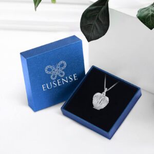 Eusense cremation jewelry for human ashes of loved one memorial heart urn necklace for women keepsake angel wing locket holder pandant