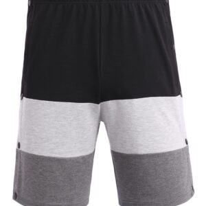 Deyeek Tear Away Shorts for Men Side Snap Cotton Color Block Shorts Post Surgery Recovery Break Away Pants with Pockets