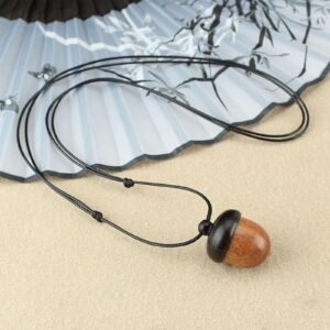 Harilla Screwable Ebony Acorn Necklace Pendant Jewelry Acorn, B