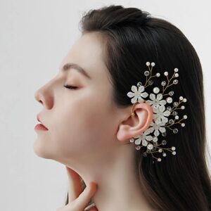 Yumikoo Handmade Elf Ear Cuff Fairy Flower Single Left Earring for Women