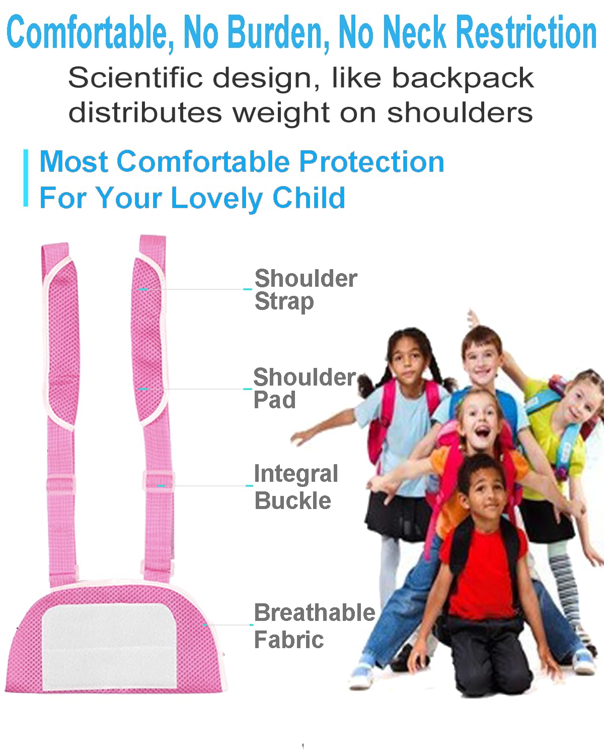 DouHeal Medical Kids Arm Sling, Breathable, Soft & Comfort, Adjustable, Toddler Children Pediatric Rotator Cuff, Elbow Support for Broken, Fractured Arm & Shoulder Injury, Immobilizer Band (Pink)