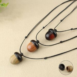 Harilla Screwable Ebony Acorn Necklace Pendant Jewelry Acorn, B