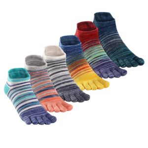 tikmox crew toe sock, cotton ankle sock, arch support, running five-toe design for sports enthusiasts for men & women(6pairs)