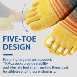 TikMox Crew Toe Sock, Cotton Ankle sock, Arch Support, Running Five-Toe Design for Sports Enthusiasts for Men & Women(3pairs)