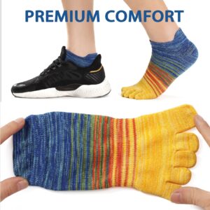 TikMox Crew Toe Sock, Cotton Ankle sock, Arch Support, Running Five-Toe Design for Sports Enthusiasts for Men & Women(3pairs)