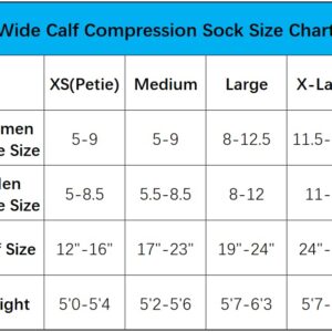 Wide Calf Compression Socks for Women & Men Extra Large Size Support Socks for Nurses Running Pregnant Travel, 15-20 mmHg