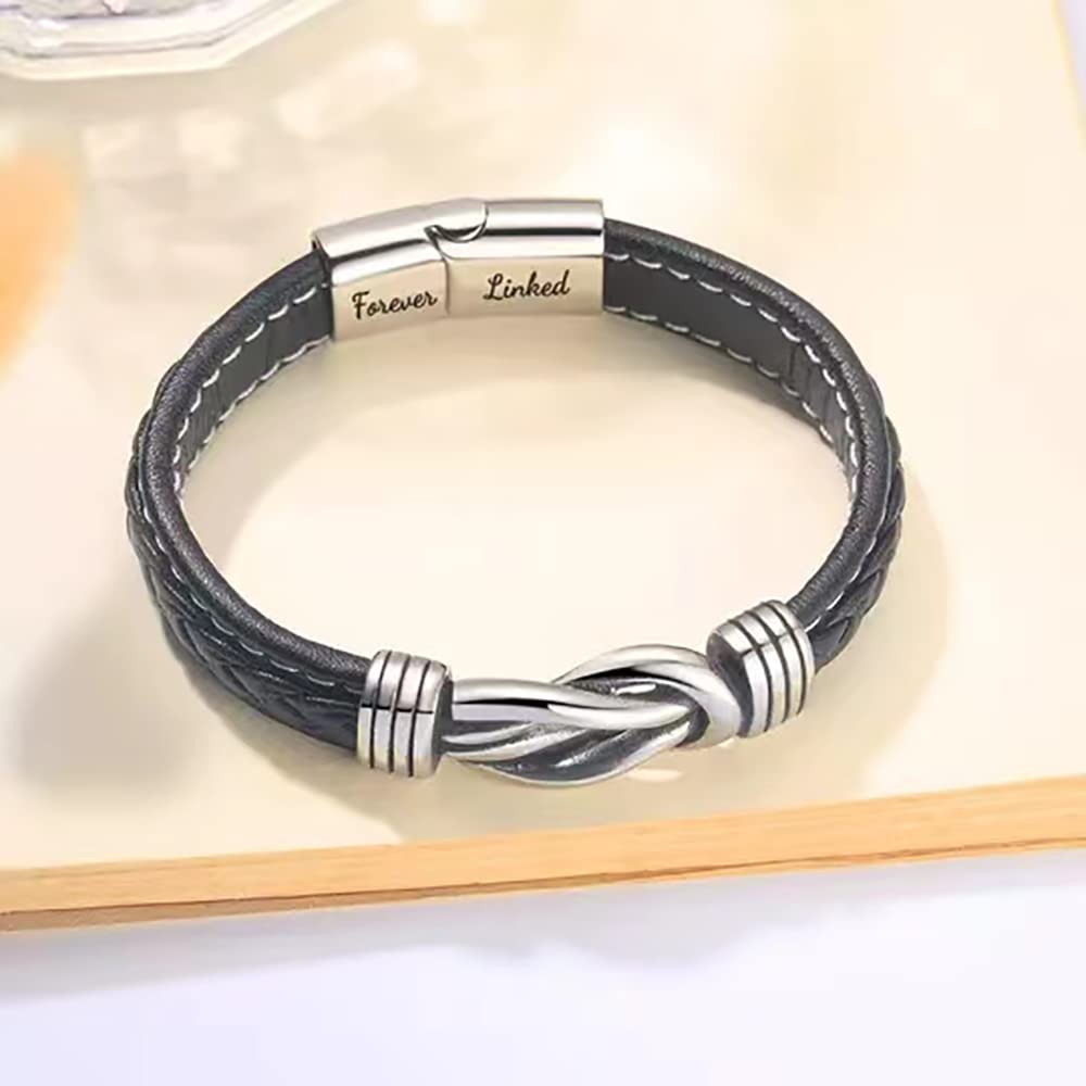 KKLM To My Granddaughter Braided Leather Bracelet, infinity bracelets for women, Stainless Braided Leather Bracelet Bangle Wristband, Grandmother Granddaughter Bracelet