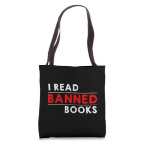 i read banned books |||---- tote bag