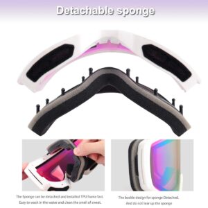 EXP VISION Ski Goggles Anti-Fog Child Snowboard Goggles with UV Protection, Over The Glasses Snow Goggles for Adult Kids (Pink Set)