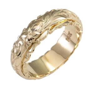 vintage solid 14k yellow gold wedding band engagement art deco filigree stacking matching ring antique