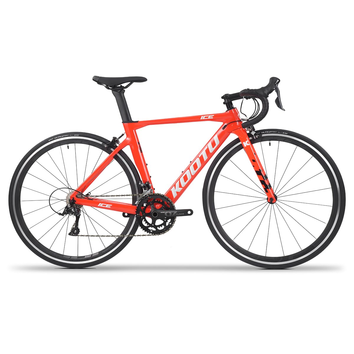 KOOTU Carbon Road Bike, Carbon Fiber Frame Road Bicycles 700C Wheels Racing Bike with SORA R3000 18 Speeds Groupset Ultra-Light Bicycle