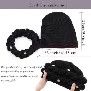 Urieo African Turban Head Warp Twisted Braid Headwarp Soft Pre-Tied Head Cover Flower Headscarf for Women