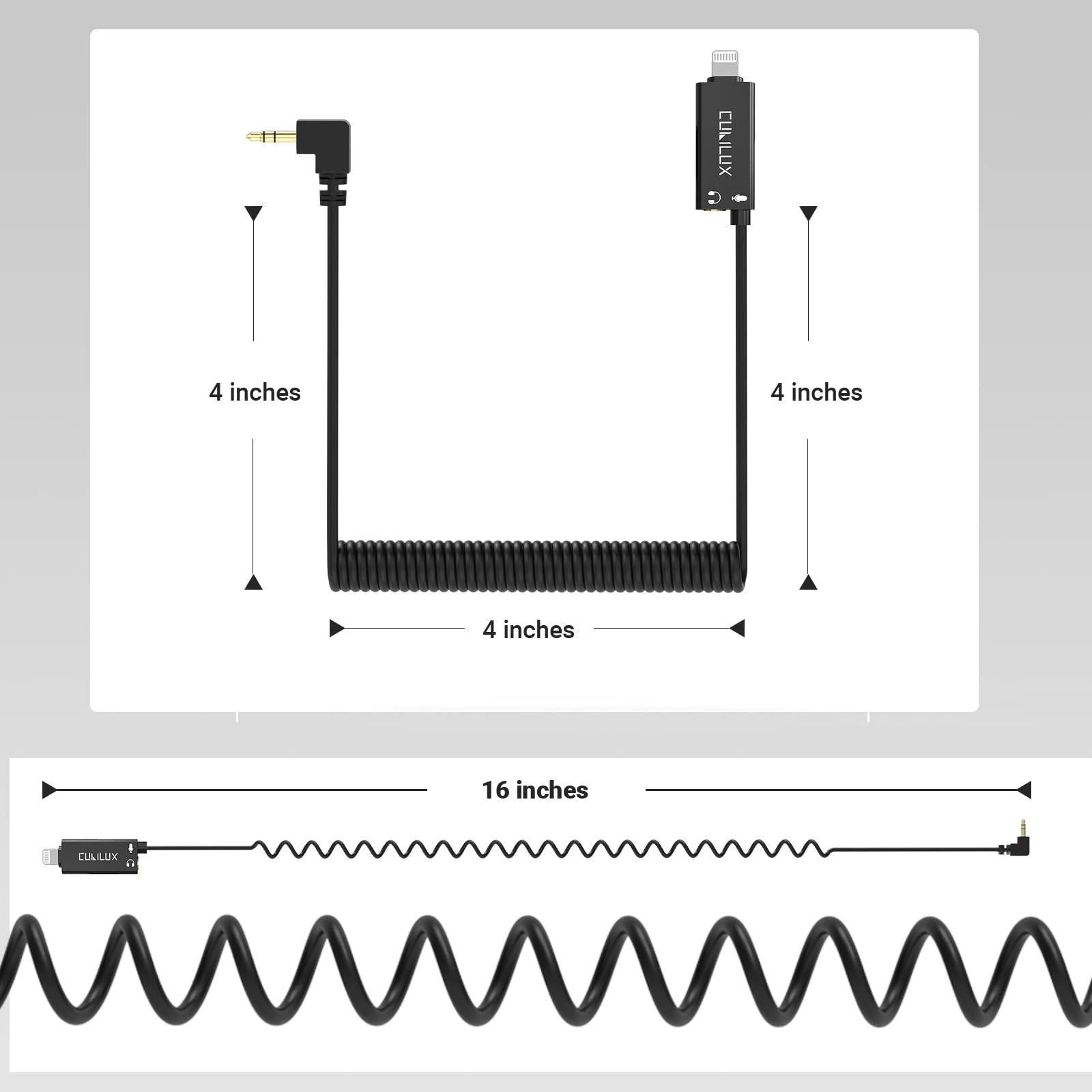 Cubilux Lightning to 3.5mm TRS Microphone Cable with Headphone Jack Compatible with iPhone, iPad